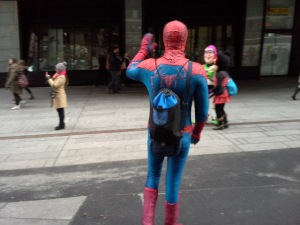 Don't worry kids, Spiderman is keeping Time Square safe